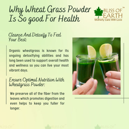 Bliss of Earth Wheatgrass Powder Organic, Super Food Dietary Supplement 250 gm