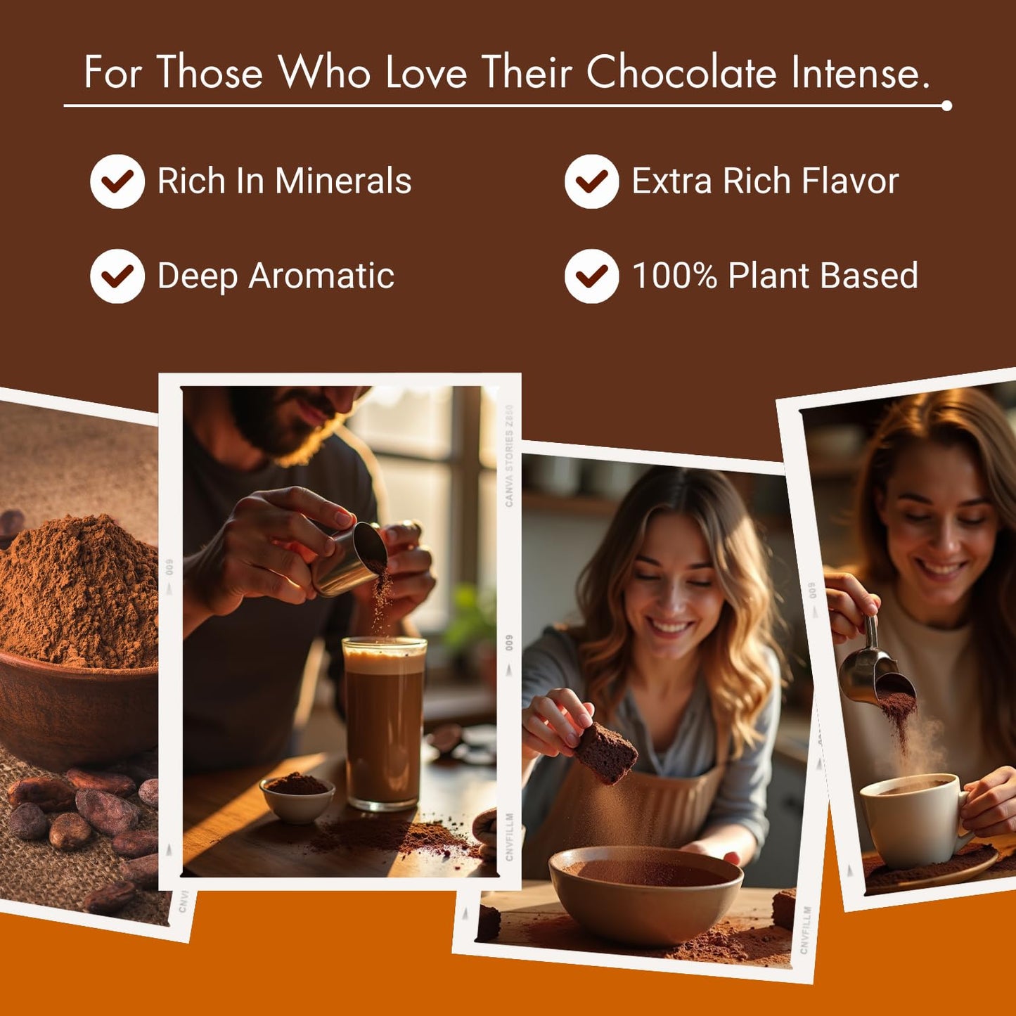 Bliss of Earth 250gm Naturally Organic Dark Cocoa Powder For Chocolate Cake Making & Chocolate Shake, Unsweetened