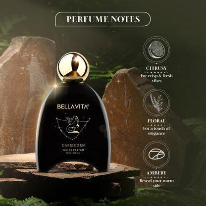 BELLAVITA Zodiac Collection Capricorn EDP Unisex | Pink Pepper, Jasmine and Vetiver | Premium Long Lasting Fragrance Perfume for Men and Women, 100ml