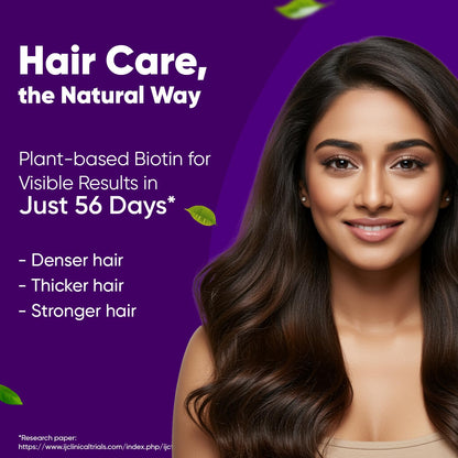 Dr. Vaidyaâ€™s Biotin Tablets for Hair Growth | Ayurvedic Hair Vitamins with Amla, Bhringraj & Bamboo Shoot | Natural Biotin Supplements for Hair Regrowth, Thinning Hair, Skin Glow & Stronger Nails (60 Tablets)