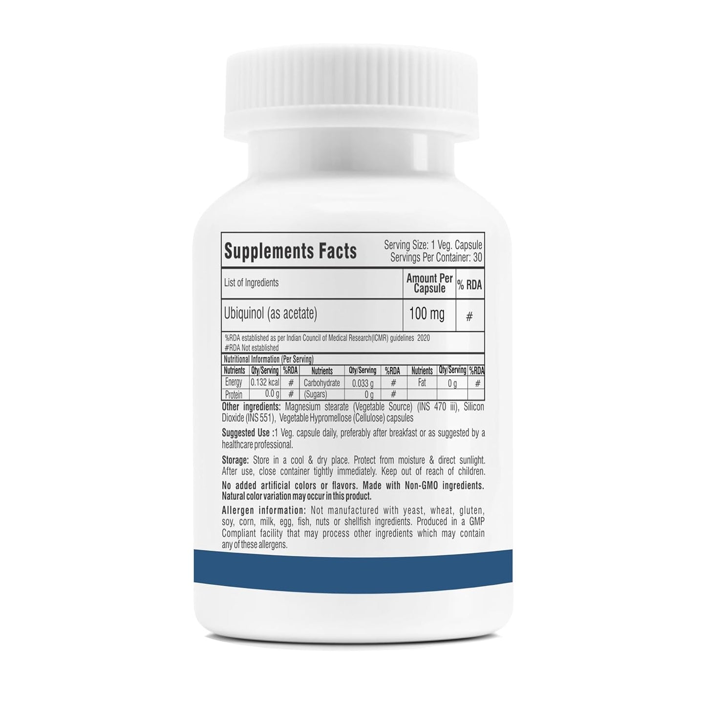 Trexgenics UBIQUINOL 100 mg, Ultra Pure, Stable, Bioavailable, Mitochondrial Function, Cellular Energy, Longevity, Antioxidant (30 Veg Capsules)