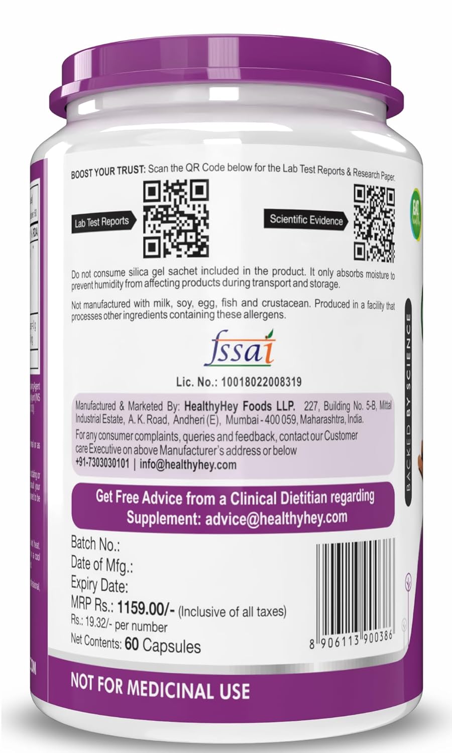 HealthyHey Nutrition Cinnamon Extract 10:1 Ratio - Support Healthy Glucose Levels -60 Veg. Capsules