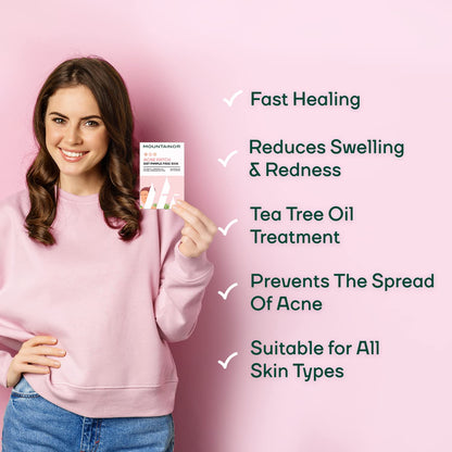 MOUNTAINORÂ® Acne Pimple Patch - Hydrocolloid + Tea Tree Oil Potent Spot Cover, Fast Breakout Healing, Overnight Removal of Acne Gunk, Waterproof Invisible Patches, Safe & Certified 36 Patches.