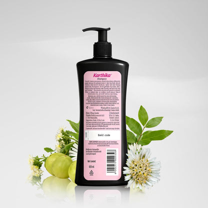 Karthika Black Shield Shampoo for Hair Fall Control & Hair Growth | With Amla, Curry Leaves & Bhringraj | For Long, Strong Hair | 650 ml