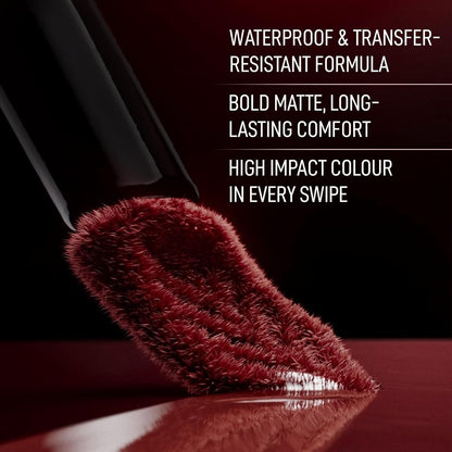 RENEE Stay With Me Matte Transferproof Liquid Lipstick- Mad for Maroon| Waterproof & Smudge-proof | Bold Pigment, Lightweight & Long-lasting | With Hyaluronic Acid & Vitamin E | 6 ml
