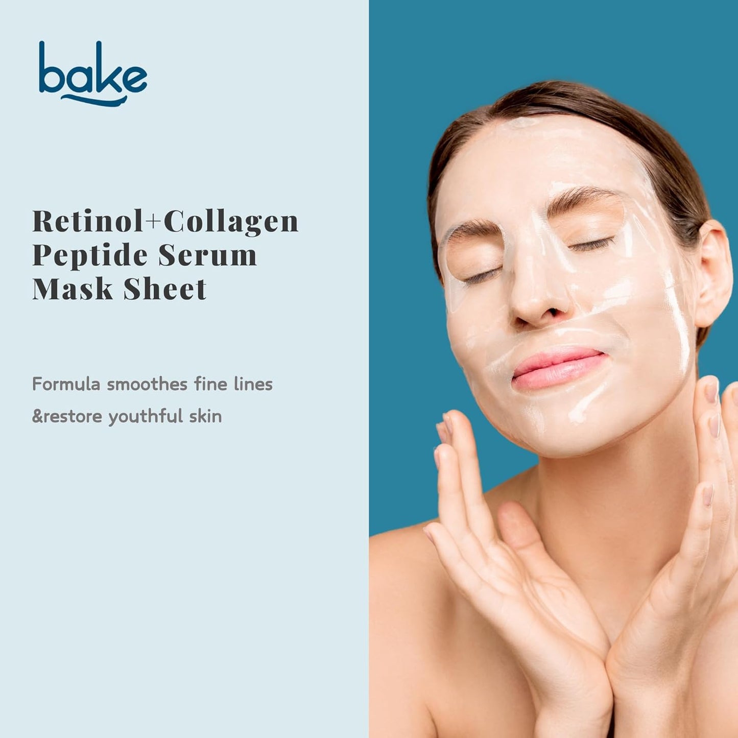 Bake 1% + Collagen Peptide Sheet Mask For Anti Aging, Skin Tightening & Wrinkles | Paraben Free, 100% Biodegradable (20.00 g)