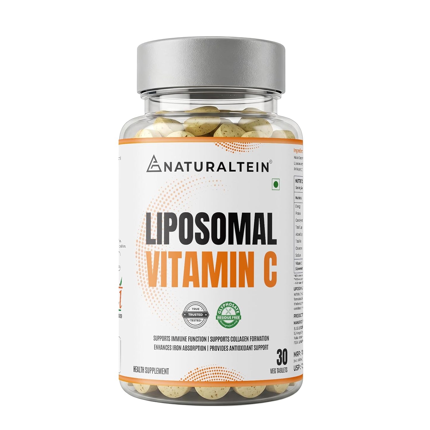 Naturaltein Liposomal Vitamin C | 5X Enhanced Absorption | Antioxidant Supporting Immune Function, Skin Repair, Collagen Synthesis & Oxidative Stress Defense | 30 Capsules