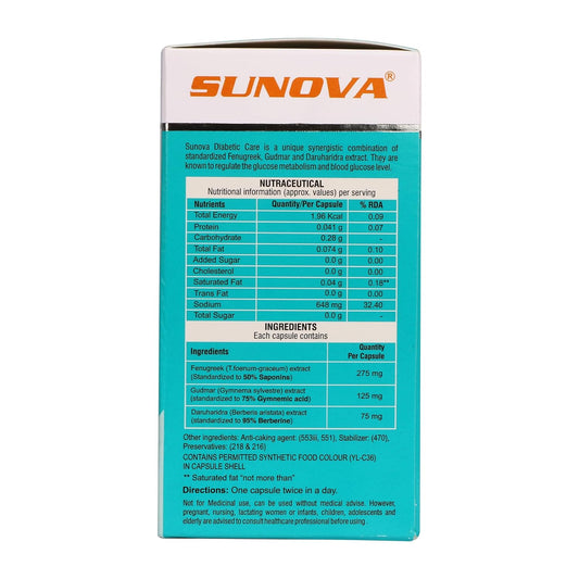 Sunova Diabetic Care Formula, 60 Veg Capsules