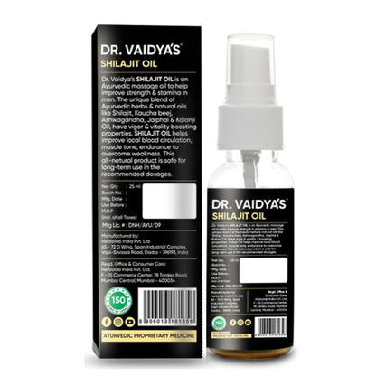 Dr. Vaidyaâ€™s Shilajit Oil for Men â€“ Ayurvedic Massage Oil for Strength, Stamina & Recovery | 100% Natural Shilajit Oil with Ashwagandha & Gokshura â€“ Shilajit for Men, 30ml