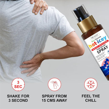 Pain Relief Spray | Hot-Cool Formula For Instant Relief From Back Pain, Leg Pain, Lumbar Pain, Knee Pain, Joint Pain, Sports Injuries, Sleep Support & Muscle Recovery | 100 g