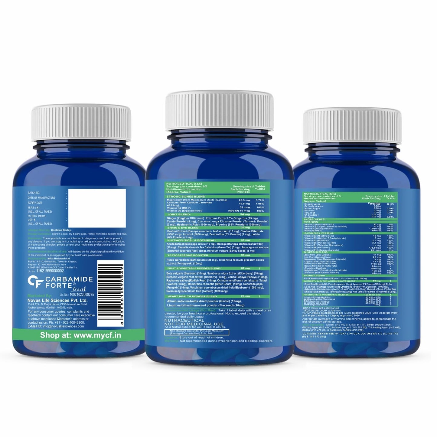 Carbamide Forte Multivitamin Tablet For Men | Multi vitamin Tablet For Men | Best Multivitamin For Mens For Immunity & Energy | Best Multivitamin Tablets For Testoterone Booster | 60 Tablets