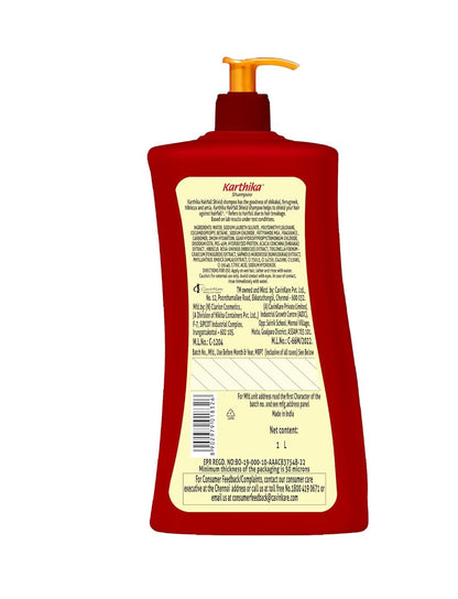 Karthika Hairfall Shield Shampoo with Shikakai & Hibiscus â€“ 1L | Herbal Anti-Hairfall Shampoo for Strong & Healthy Hair | Natural Care for Men & Women