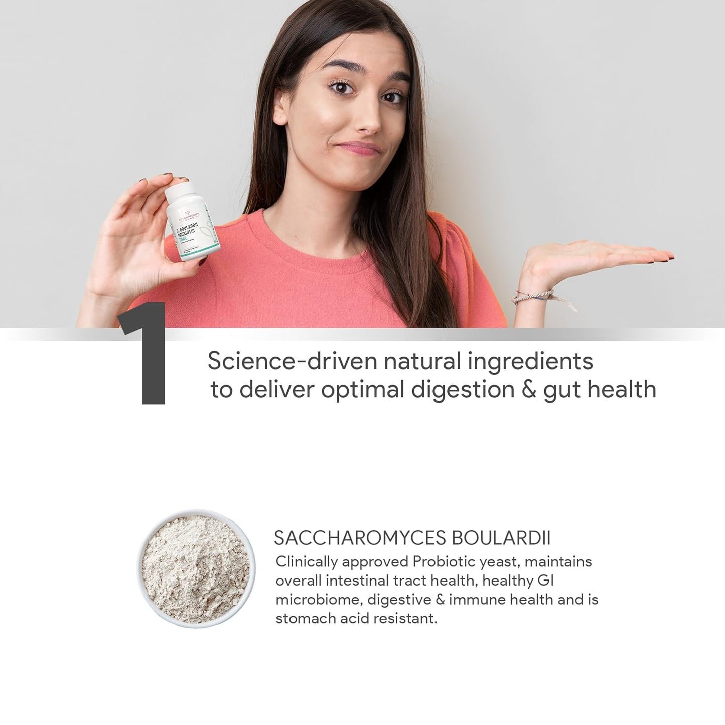 S. Boulardii Care â€“ Saccharomyces Boulardii Probiotic Supplement | 10 Billion CFU | Probiotics Supplement for Gut Health, Intestinal Lining & Microbial Balance | 60 caps (60 doses)