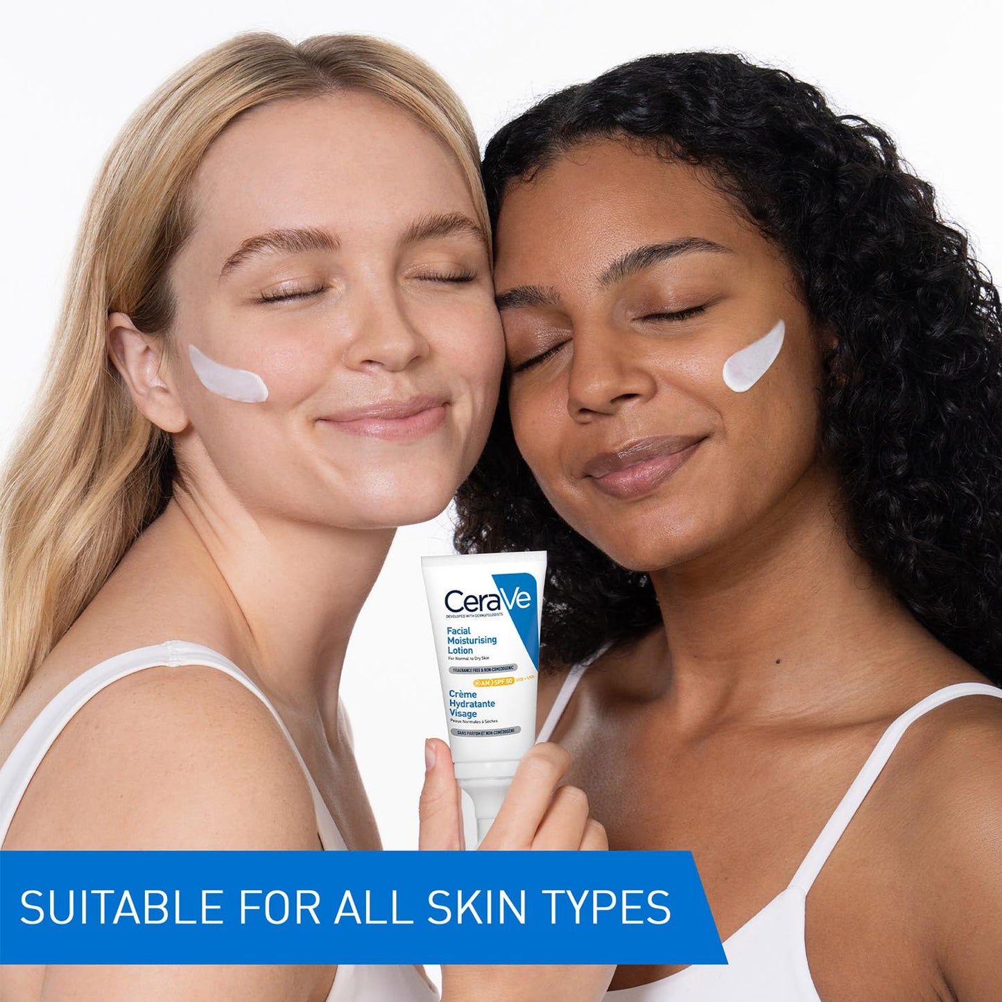 CeraVe AM Facial Moisturizing Lotion for Normal to Dry Skin (52 ml) with Broad Spectrum Sunscreen SPF 50, Enriched with Ceramides, Niacinamide & Hyaluronic acid
