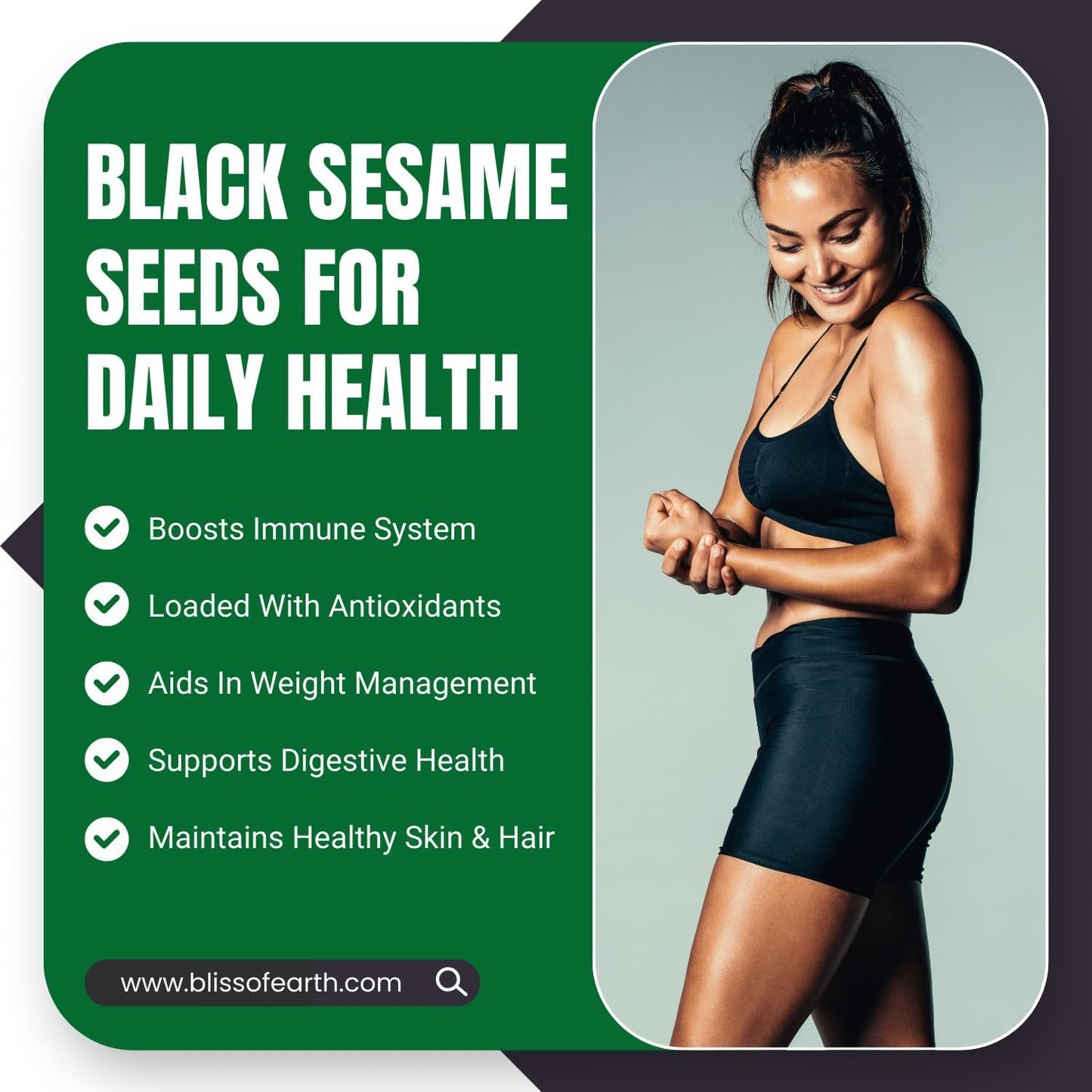 Bliss of Earth 200gm unhulled Black Sesame Seeds, Kaale Til, Fresh & Organic Fully Fiber Rich Great for Cooking & Baking