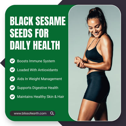 Bliss of Earth 200gm unhulled Black Sesame Seeds, Kaale Til, Fresh & Organic Fully Fiber Rich Great for Cooking & Baking