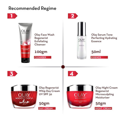 Olay Regenerist Whip Cream with SPF30 | Ultra Lightweight | Hydrated, Plump, Bouncy Skin | With Hyaluronic Acid, Niacinamide and Peptides | Normal, Oily, Dry, Combination Skin | 50g