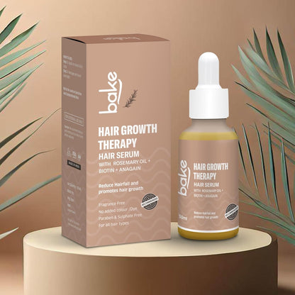 BAKE 95% Pure Rosemary Oil Hair Serum for Hairfall Control with Anagain & Biotin | Scalp Serum For Hair Growth & Dry, Frizzy Hair | For Women & Men | 50ml