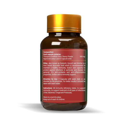 Zeelab Giloy Capsules (Guduchi) - Natural Immunity Booster with Antioxidant Properties (100 Capsules)