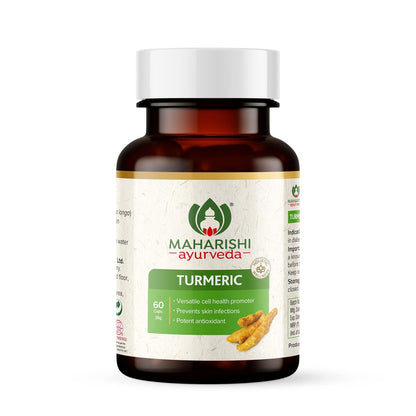 Maharishi Ayurveda 100% OrganicTurmeric Capsules 500 MG |Boosts Immunity | Joint Support | Anti-Inflammatory | Supports Skin Health | 60 Capsules