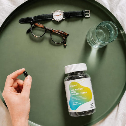 Briyo Menâ€™s Multivitamin All Around Men Multivitamin- 38 nutrients in 1 conveniently sized capsule (Vitamins, Minerals, Natural extracts, Amino acids & more) Overall Health and Immune Support