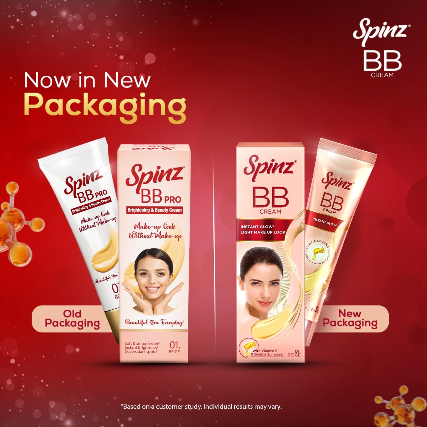Spinz BB Cream | Instant Glow, Even Skin Tone & Natural Coverage | Lightweight, Non-Sticky Mousse Formula | With Vitamin E and Double Sunscreen Protection (29g)