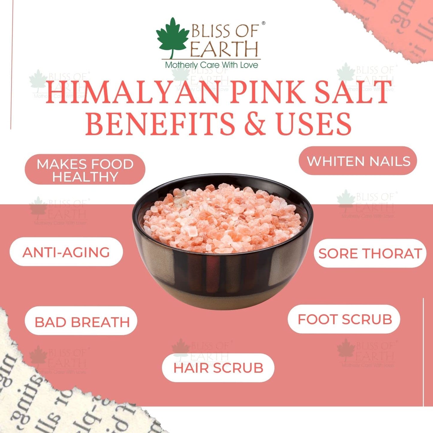 Bliss of Earth 1KG Granular Pakistani Himalayan Pink Salt Non Iodized for weight loss & Healthy Cooking, Natural Substitute of White Salt