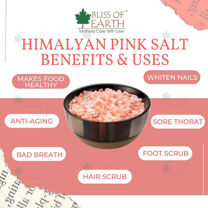 Bliss of Earth 500 gm Granular Pakistani Himalayan Pink Salt Non Iodized for weight loss & Healthy Cooking, Natural Substitute of White Salt