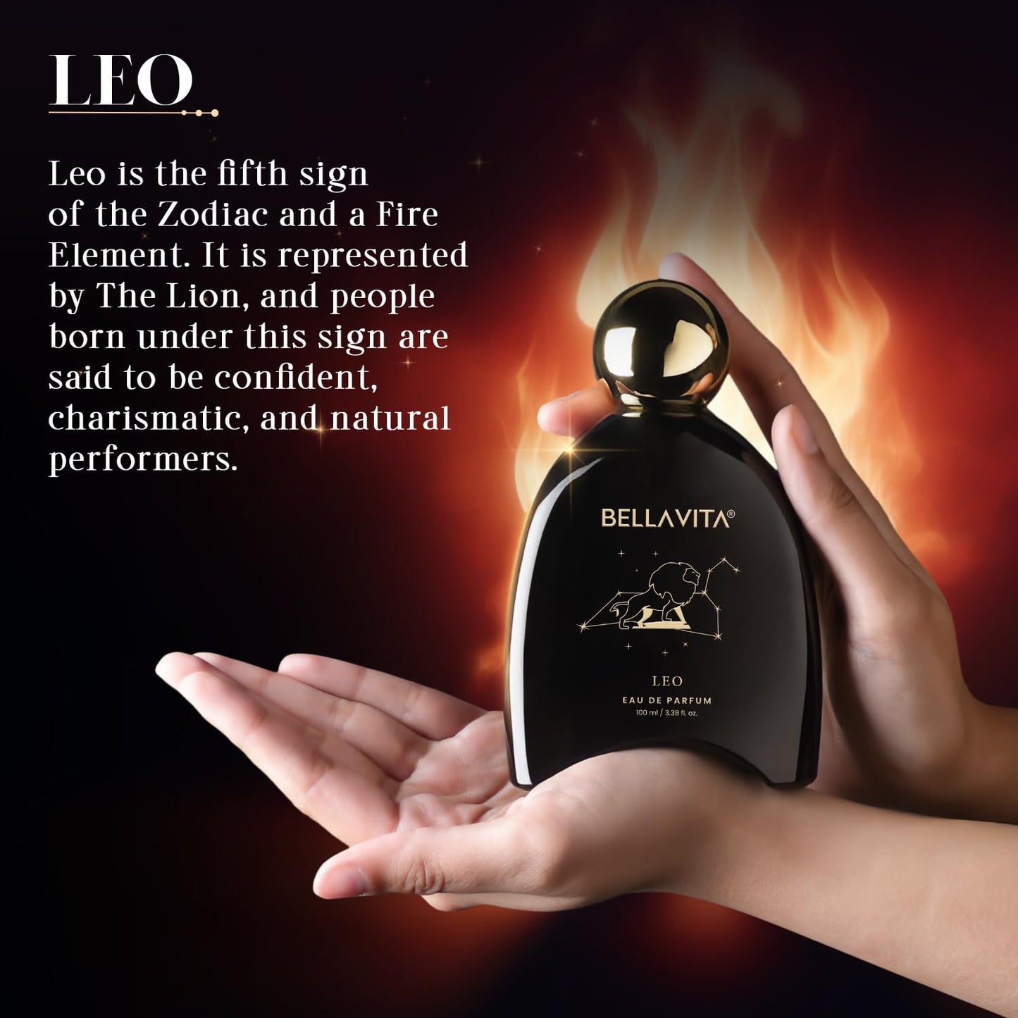 BELLAVITA Zodiac Collection Leo | Long Lasting Perfume for Man and Woman | EDP 100ml | Cinnamon, Cedarwood | Spicy, Woody & Vanilla Premium Unisex Fragrance for Men and Women