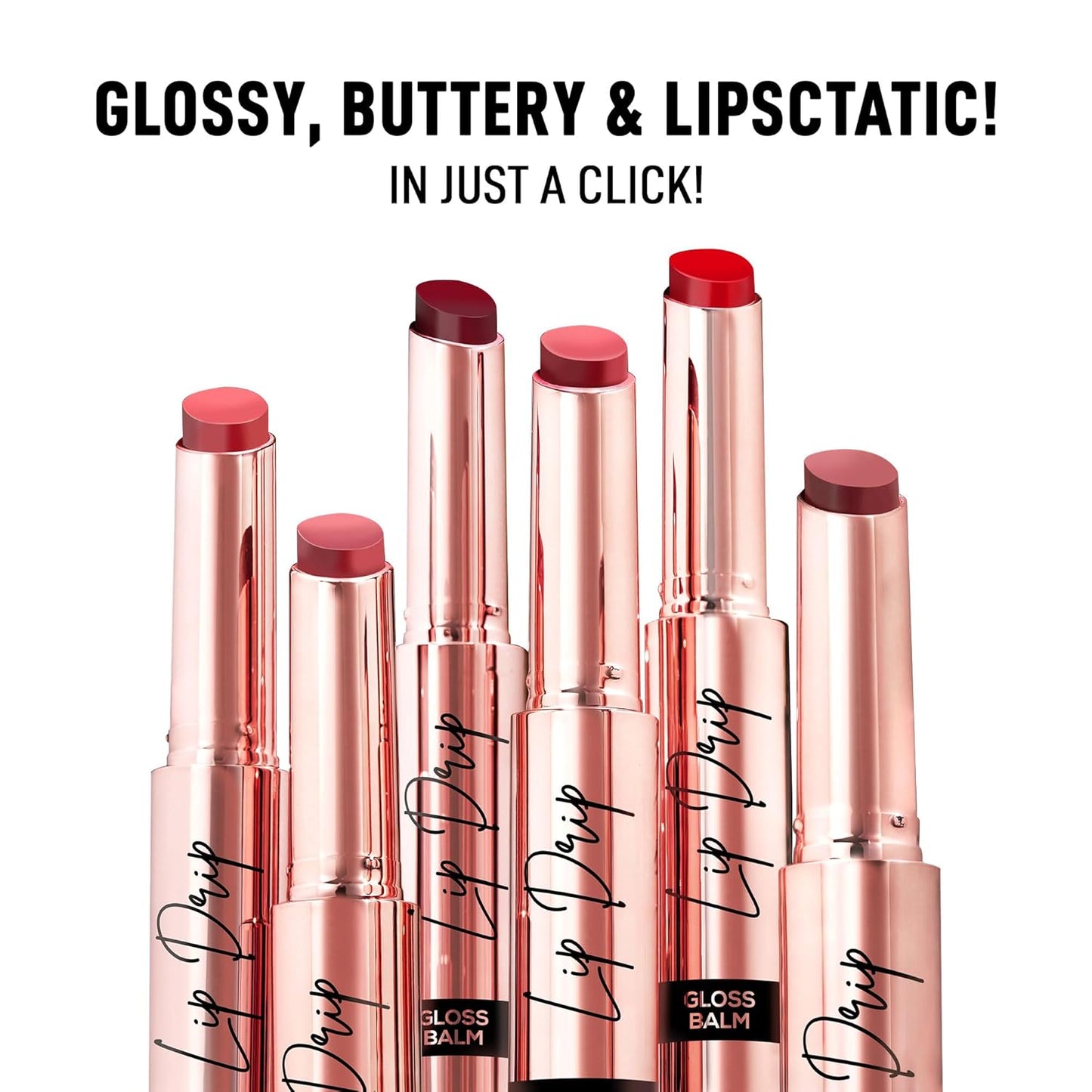 RENEE Lip Drip Glossy Lip Balm- Crimson Charm, High Shine, Lightweight & Long Lasting, Soft & Supple, Easy Glide Formula, Rich Pigment, Non-Sticky, Non-Drying, Hyaluronic Acid & Vitamin E Infused 2.3g