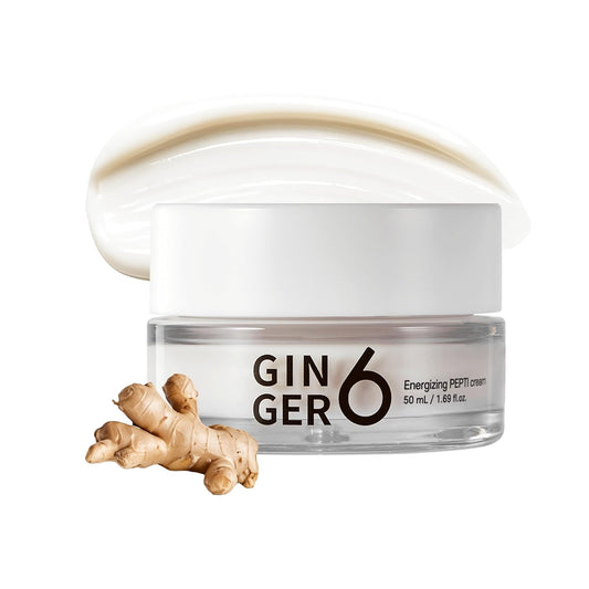 GINGER6 Energizing Pepti Cream 50g | Night Cream | 52% Ginger Extract | Peptide Complex Anti-Aging | Niacinamide Brightening | Adenosine Wrinkle Care | Firming Korean Moisturizer