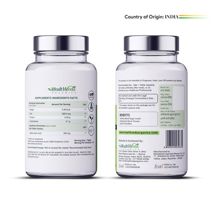 HEALTH VEDA ORGANICS PRIVATE LIMITED Alpha Lipoic Acid 300Mg | 60 Veg Tablets | Boosts Liver Function, Maintains Healthy Blood Sugar, Antioxidant Support | For Both Men & Women