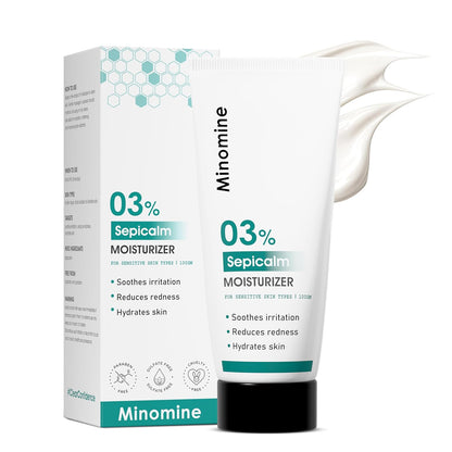 Minomine 03% Sepicalm Moisturizer with Vitamin B5 | Soothes Irritation, Reduces Redness, Hydrates Skin | Men & Women, Sensitive Skin Types, 100gm