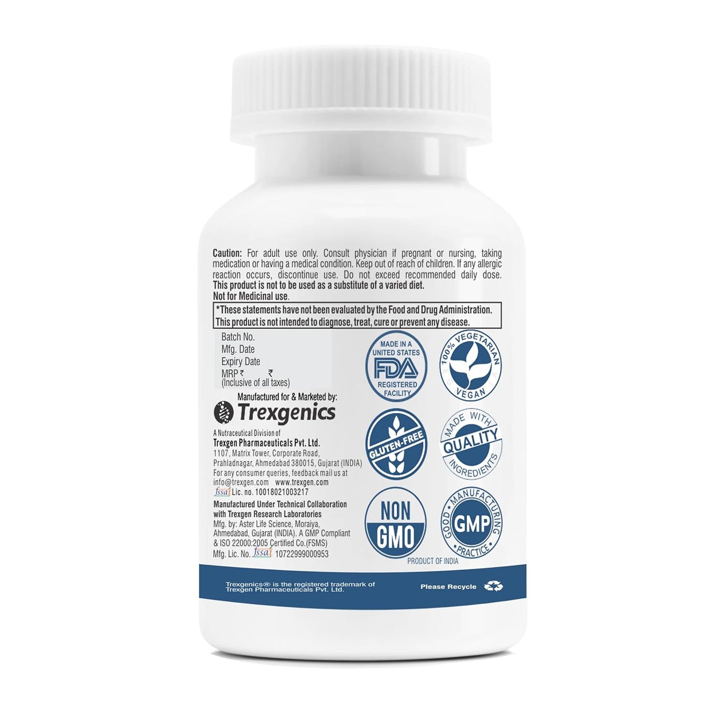 TrexgenicsÂ® NUROSITOL-750 Inositol-750 mg Pharmaceutical High Density Grade Nervous System, Cognition, Brain & Insulin Support(60 Veg. Capsules) (1)