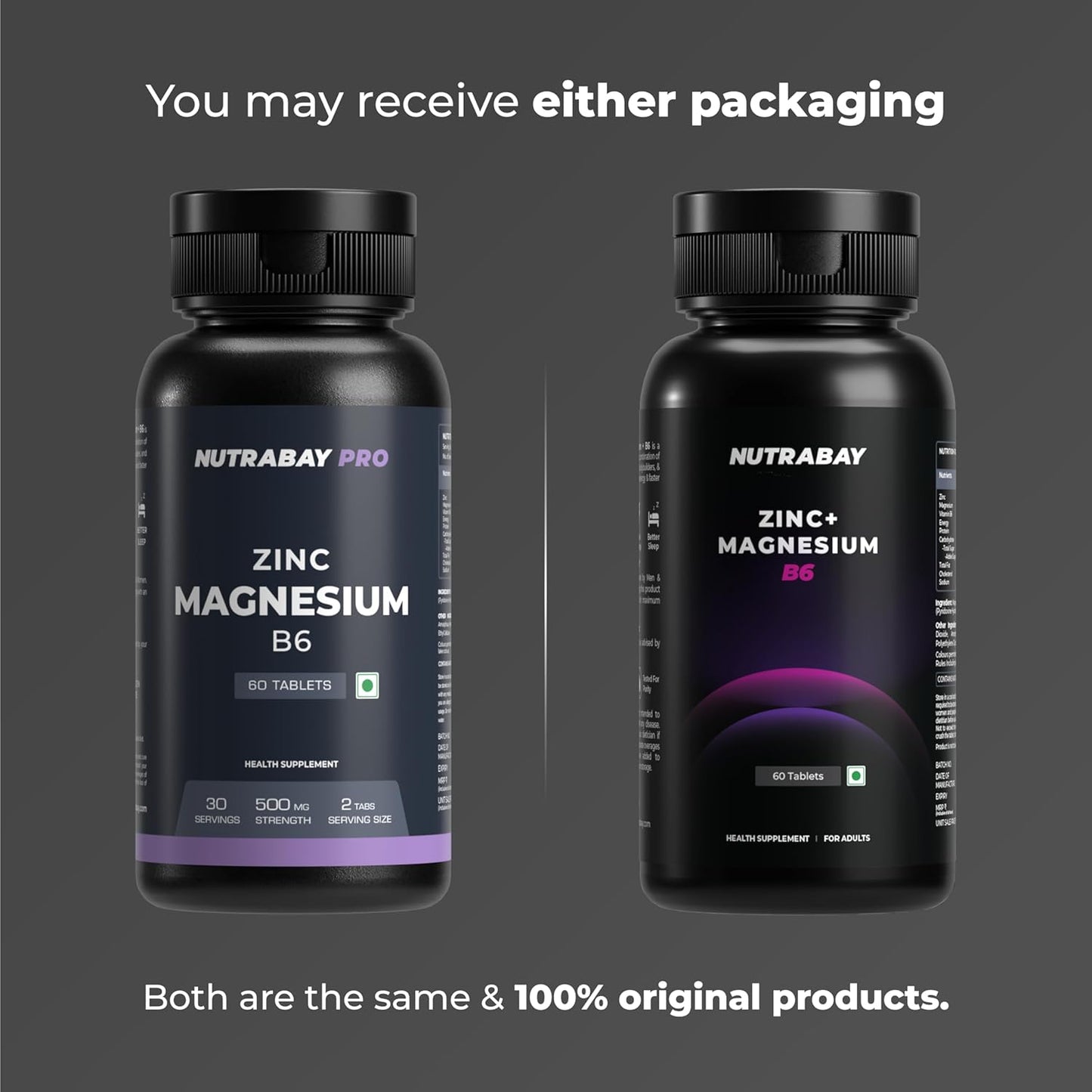 Nutrabay Pro Zinc Magnesium (ZMA) with 100% RDA Zinc, Magnesium Aspartate & Vitamin B6 â€“ Muscle Strength, Recovery, Better Sleep & Anxiety Relief â€“ 60 Veg Tablets | Tested for Purity