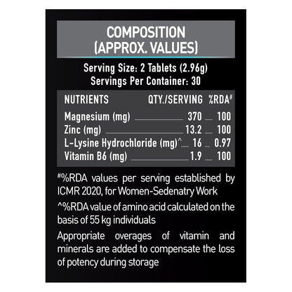 MuscleBlaze ZMA (60 Tablets) | For Muscle Strength & Recovery | 100% RDA of Zinc, Magnesium Aspartate and Vitamin B6