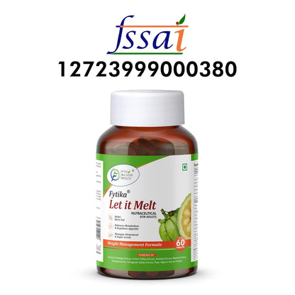 Fytika Let it Melt Weight Management - 60 Tabs | Garcinia Combogia, Green Coffee, Triphala, Kali Jeeri| Healthy Weight Support| for Men & Women Net