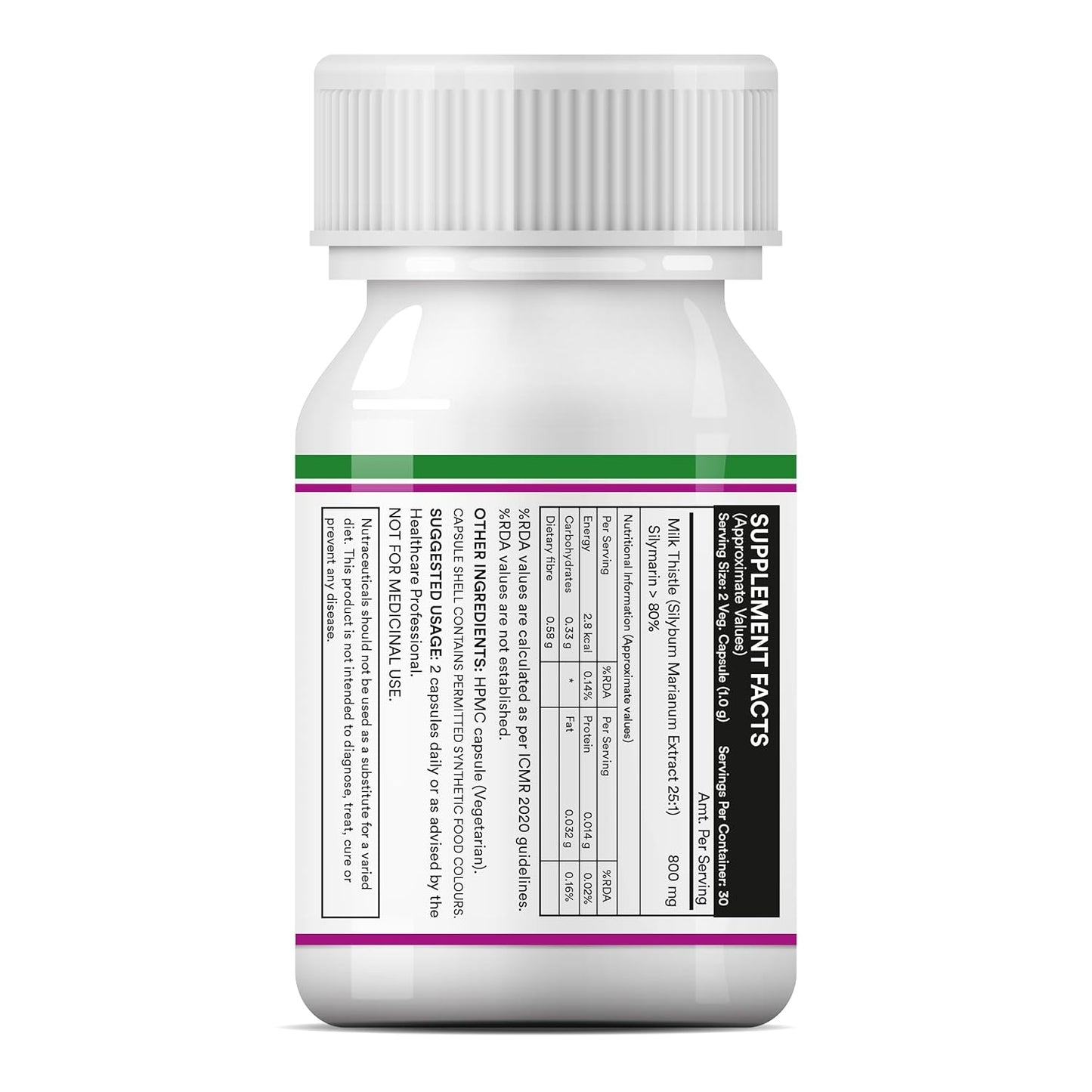 INLIFE Milk Thistle Extract 800mg > 80% Silymarin | Helps in Liver Support, 60 Vegetarian Capsules (Pack of 1, 60)