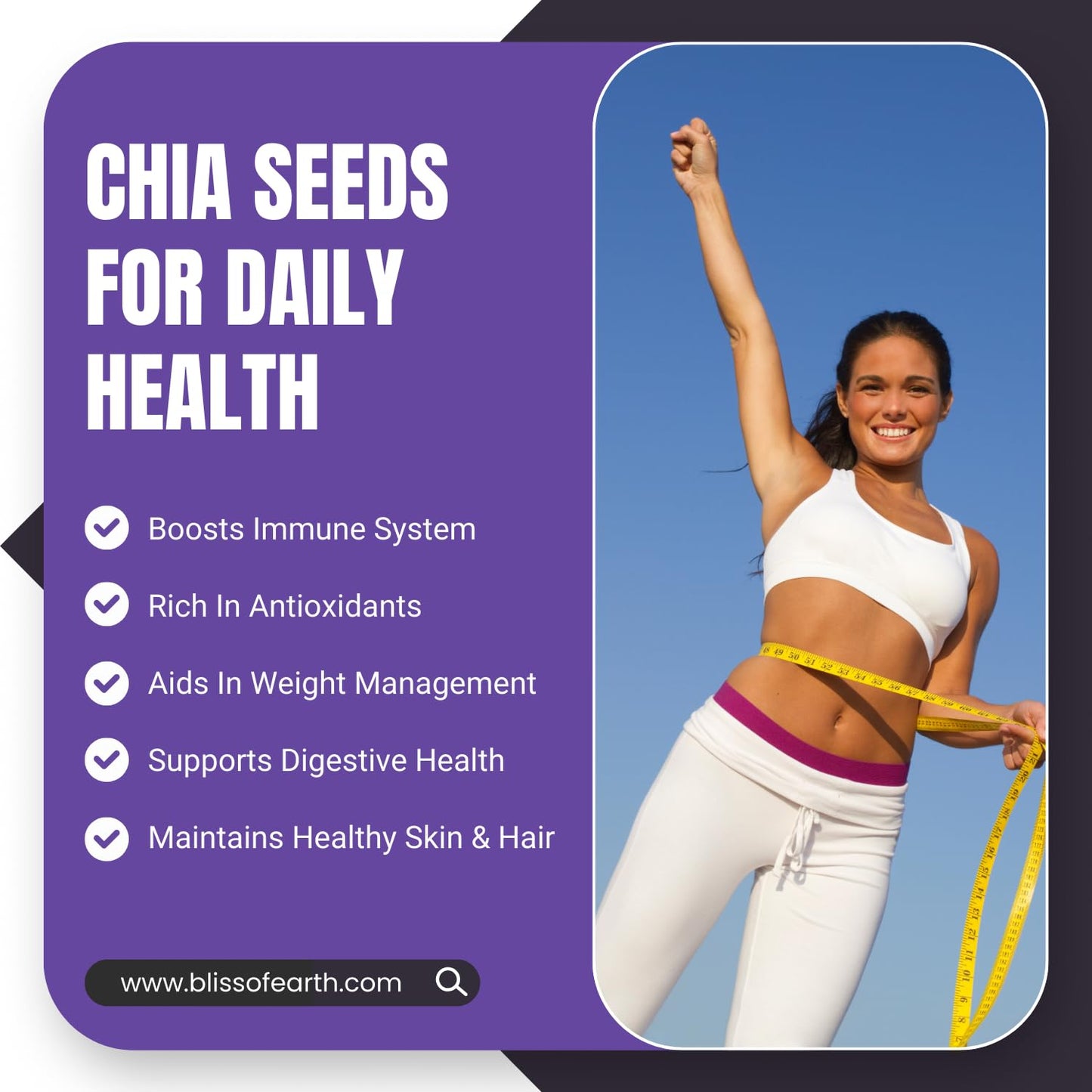 Bliss of Earth Chia Seeds 250 gm | Raw Superfood with Omega & Fiber | Natural Chia Seeds for Daily Nutrition & Wellness Support