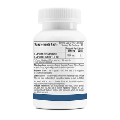 TrexgenicsÂ® CARNITREX 735 - CARNIPURE (Lonza, Switzerland) L-Carnitine L-Tartrate 735mg, Fat Metabolism, Energy, Endurance & Performance Boost Advanced formula (60 Veg. Capsules)
