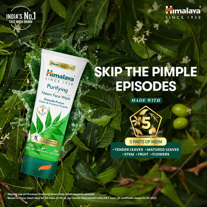 Himalaya Purifying Neem Face Wash, 150 ml | Soap Free | Paraben, Phthalates free | Best for Acne Prone Skin | Eliminates Pimples