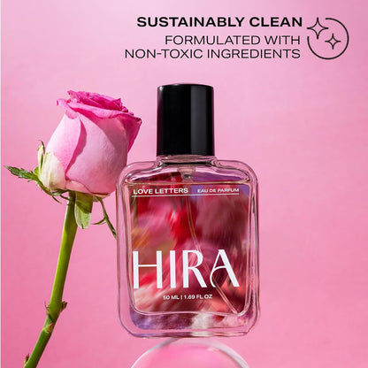 HIRA Love Letters Perfume for Woman 50 ml | Warm Vanilla, Fruity & Floral Scent | 12 Hours Long Lasting Eau de Parfum Premium Luxury Fragrance | Gifts for Woman, Girlfriend, Date Night Perfume