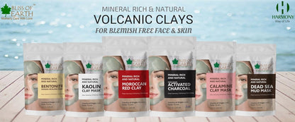 Bliss of Earth Original Moroccan Red Clay Powder | 100GM | Natural Facial Mask & Skin Care Treatment | Anti-Ageing | Heals Dry & Oily Skin | Detoxifying & Rejuvenating |