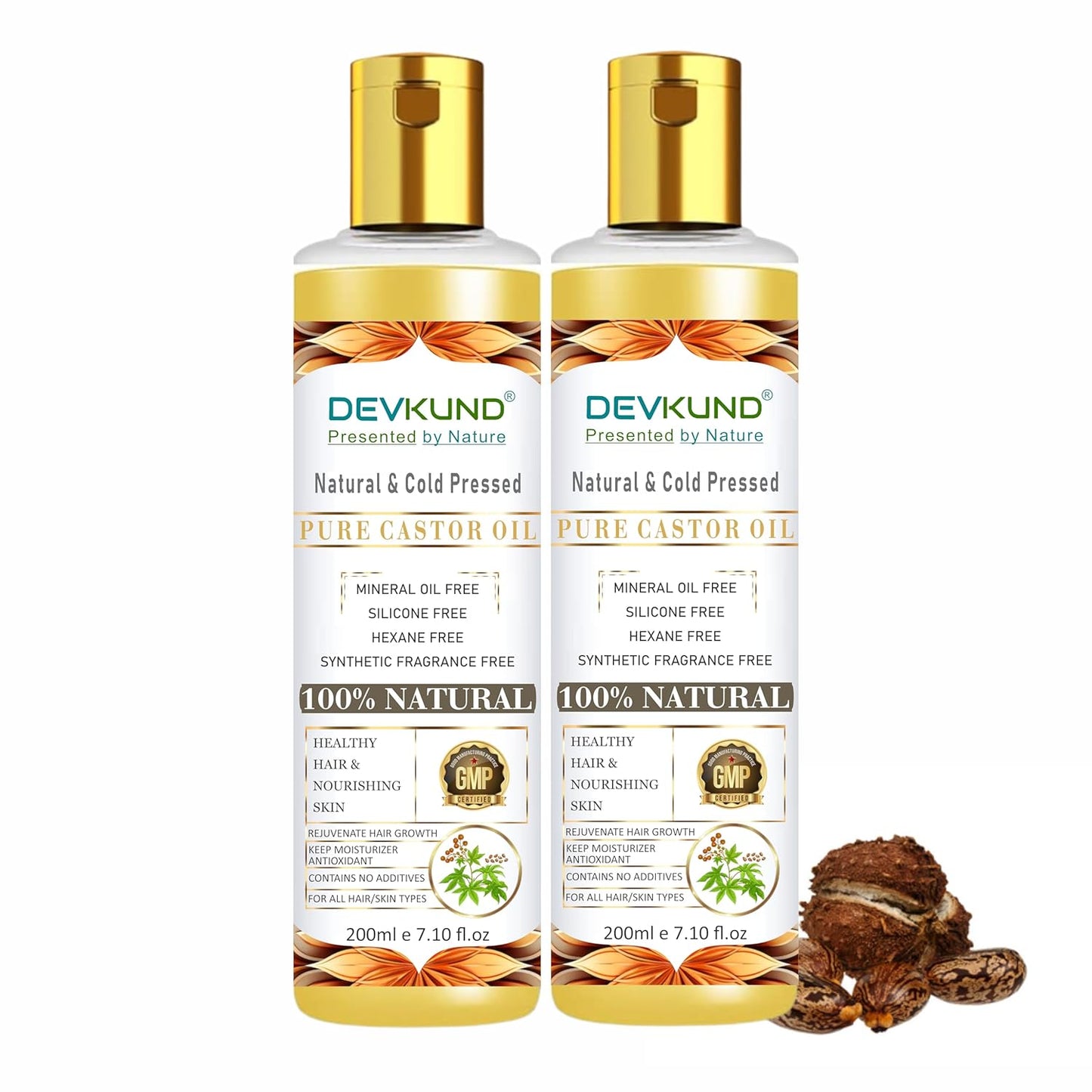 Devkund Â® Cold Pressed Castor Oil for Hair Growth, Skin Care, Moisturising Dry Skin, Nails, Eyelash - Virgin Grade - 400ml