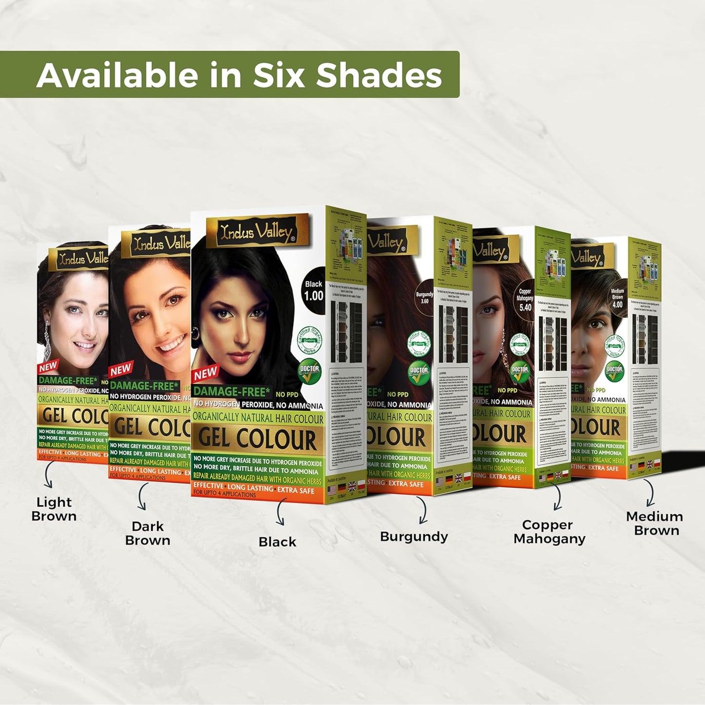 INDUS VALLEY Damage Free Natural Gel Hair Colour for Women Ammonia & PPD Free Organic Hair Colour with 100% Grey Coverage, Long Lasting Conditioning Hair Color Dark Brown 3.00-220 ml