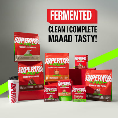Superyou Pro Fermented Yeast Protein Isolate Assorted Box(Pack of 8) | 24g Protein | Higher Absorption than Plant Protein | Superior Muscle Recovery | Gut Friendly | Vegan Protein | PDCAAS of 1-288g