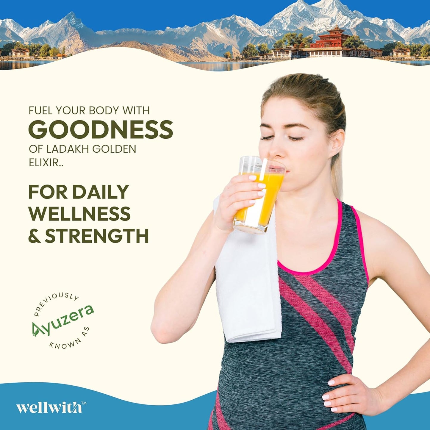 Wellwith by Ayuzera Sea Buckthorn Fitwin(Fitwell) Juice 300ml | Makes 50 Glasses | Natural Vitamin C, Omega 3 6 7 9, Antioxidants | Immunity, Skin Glow & Gut Health Support | Herbal Juice Supplement