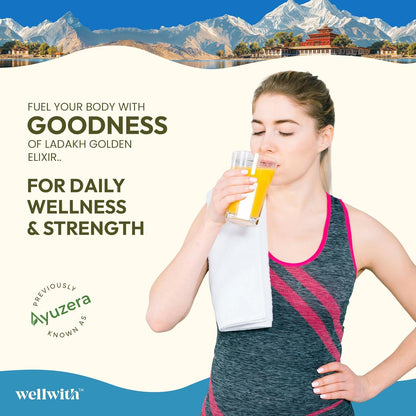 Wellwith by Ayuzera Sea Buckthorn Fitwin(Fitwell) Juice 300ml | Makes 50 Glasses | Natural Vitamin C, Omega 3 6 7 9, Antioxidants | Immunity, Skin Glow & Gut Health Support | Herbal Juice Supplement