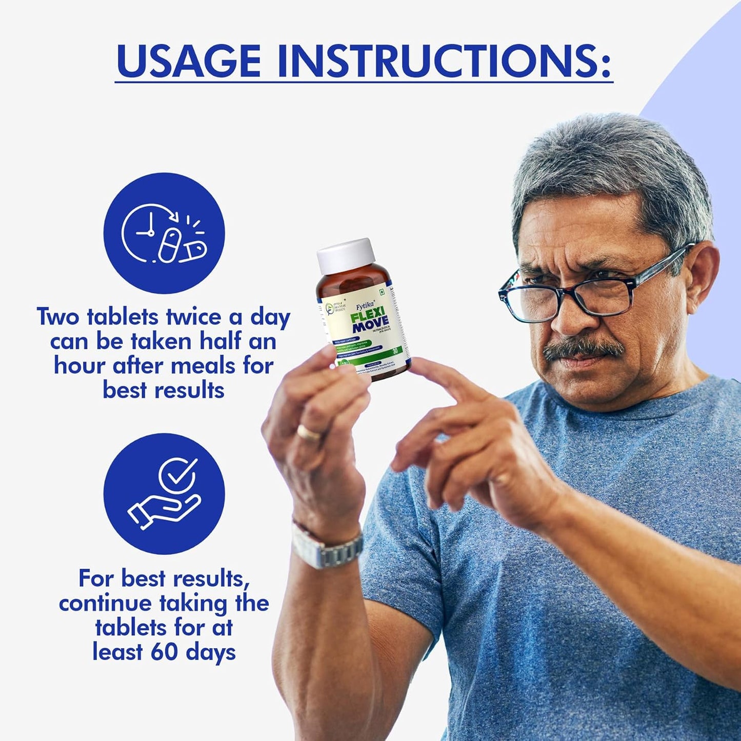 Fytika Flexi Move - 30 Tablets | Joint Support Supplement, Glucosamine, Rosehip, Boswellia Serrata, Supports Bone, Joint, Cartilage Health, For Men, Women