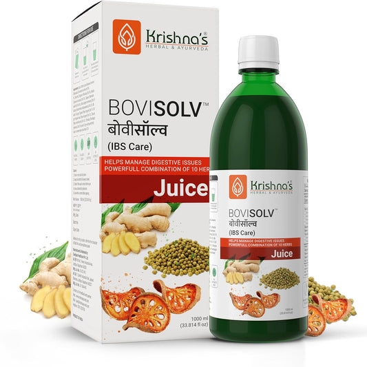 Krishnaâ€™s Bovisolv Juice 1000 ml | IBS-Friendly | Digestive Wellness Drink | Ayurvedic Liquid for Sensitive Gut Lifestyle